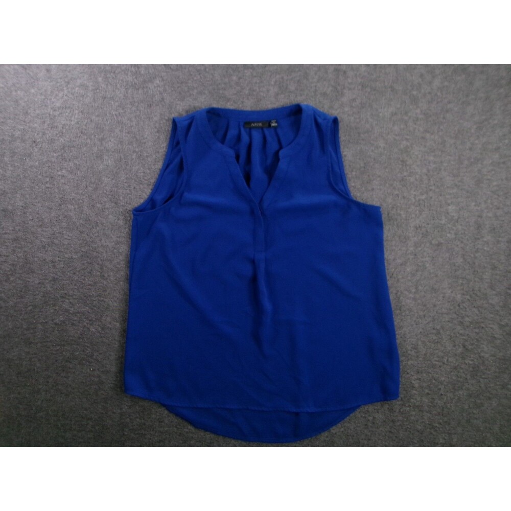 APT 9 Tank Top Women S Petite Blue Office Casual Work Day Base Layer Capsule